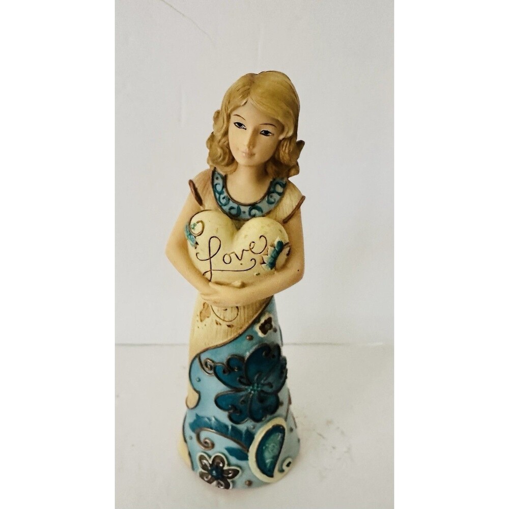Pavilion Perfectly Paisley Love Figurine 2008 Teal Cream Heart Statue